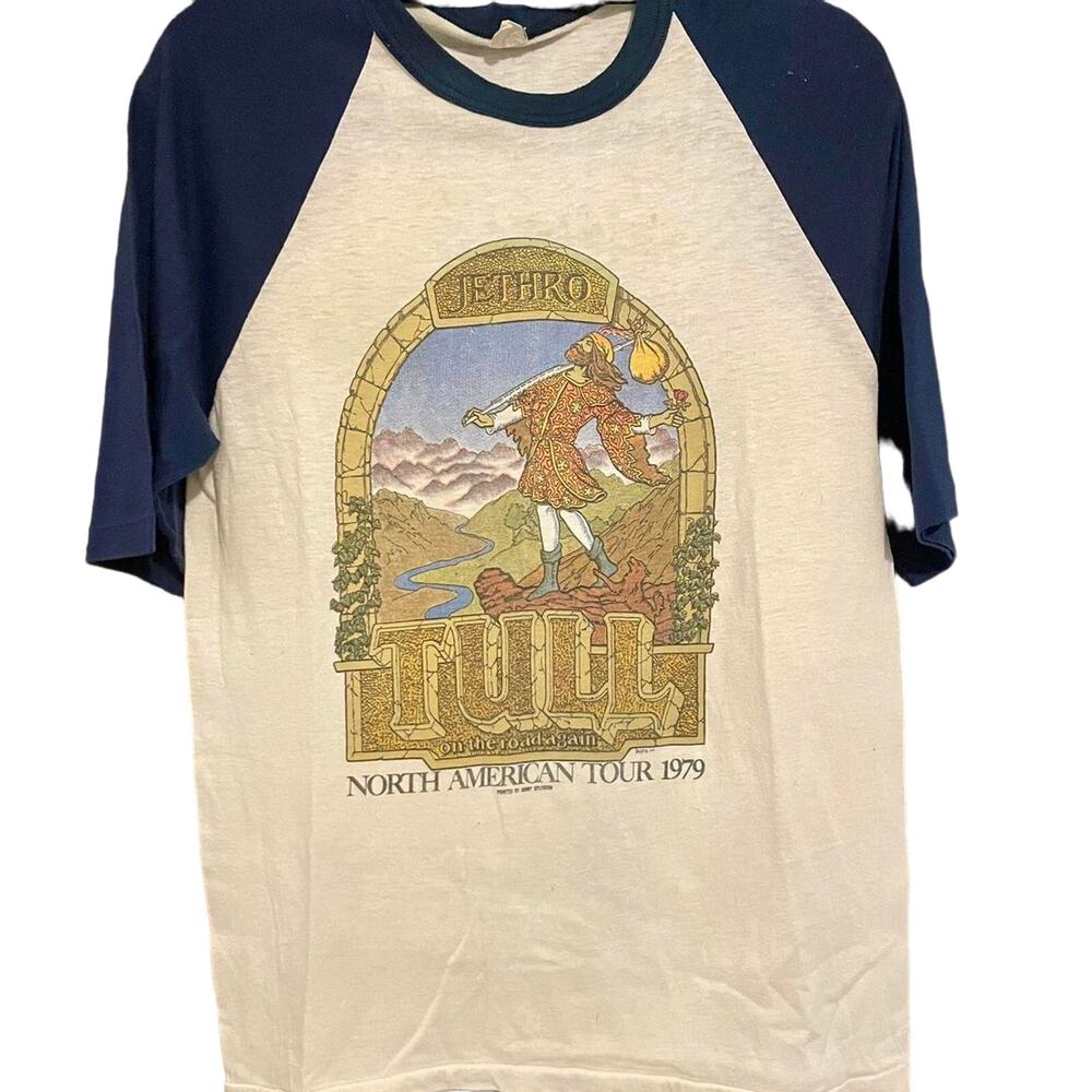 Vintage 70s Jethro Tull On The Road Again Tour 1979 Raglan Single Stitch Shirt L
